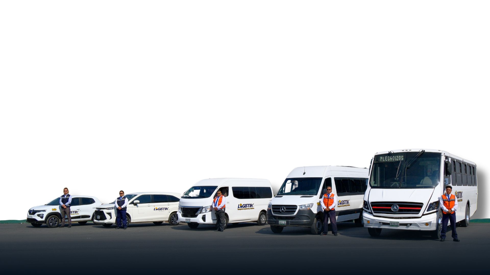 Flotilla Logistik de transporte de personal: camionetas, vans, sprinter y autobús