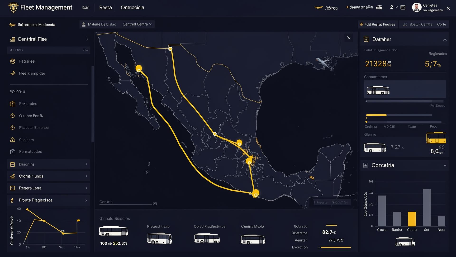 Tablero de control Logistik con rutas, KPIs y cumplimiento por cliente